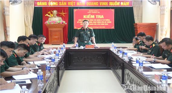Quân khu 1 kiểm tra công tác tư tưởng, kỷ luật tại Bộ CHQS tỉnh Cao Bằng