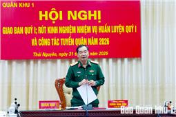 Quân khu rút kinh nghiệm nhiệm vụ huấn luyện quý 1 và công tác tuyển quân năm 2026