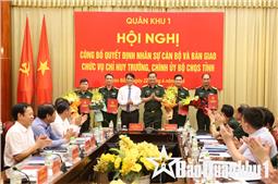 Công bố Quyết định nhân sự cán bộ và bàn giao chức vụ Chỉ huy trưởng và Chính ủy Bộ CHQS tỉnh Cao Bằng