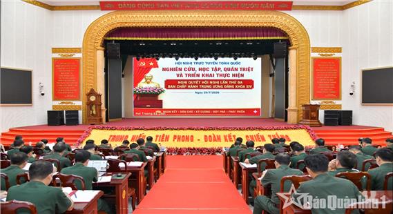Quân khu 1 tham gia hội nghị trực tuyến toàn quốc quán triệt, triển khai thực hiện Nghị quyết Hội nghị lần thứ ba Ban Chấp hành Trung ương Đảng khóa XIV