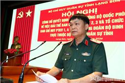 Công bố các quyết định giải thể và tổ chức lại Ban Chỉ huy Phòng thủ khu vực thành Trung đoàn bộ binh