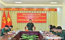 Trung tướng La Công Phương làm việc với Ban Thường vụ Đảng ủy Quân sự tỉnh Lạng Sơn